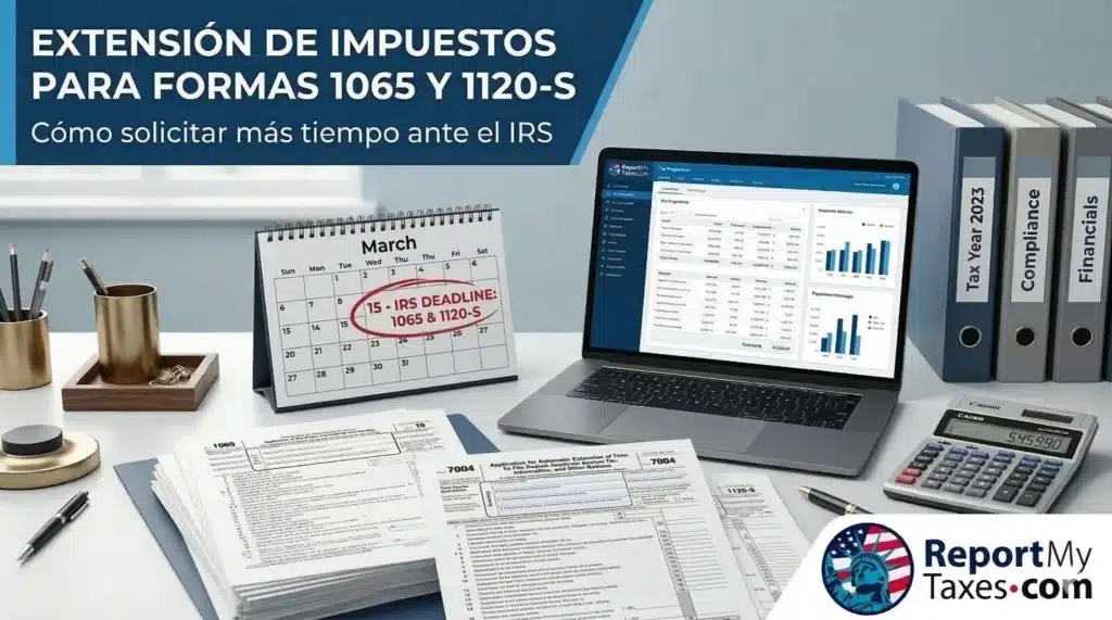 Extensión de impuestos para Formas 1065 y 1120-S ante el IRS – ReportMyTaxes