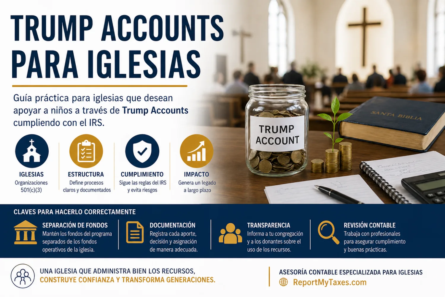 Trump Accounts para Iglesias: Cómo Apadrinar Niños de Bajos Recursos Cumpliendo con el IRS